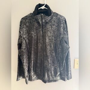 Activology Full Zip Mock Neck Lightweight Jacket Woman SZ 1X Snakeskin Metallic